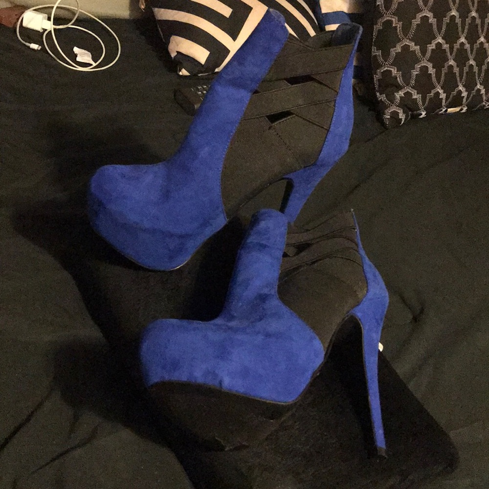 Royal Blue Stiletto Booties